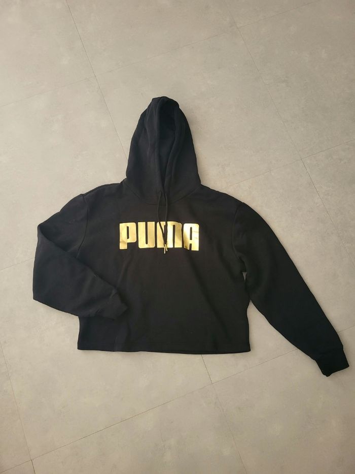 Sweat à capuche PUMA noir et doré - photo numéro 2