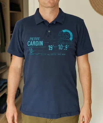 Polo Pierre Cardin bleu marine taille L