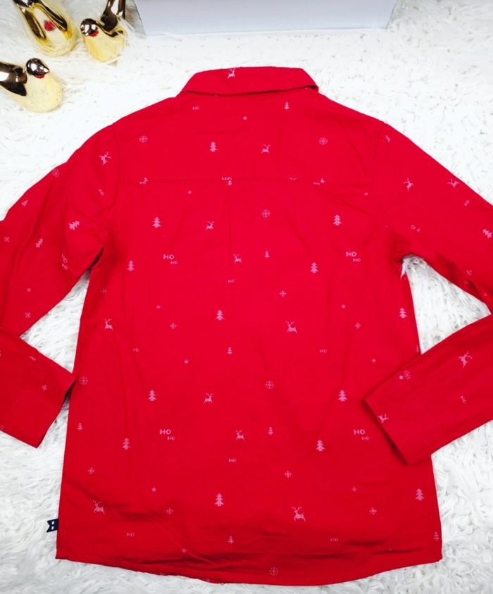 Chemise de Noël manches longues rouge et blanche Garçon taille 10 ans marque Okaidi 🎸 - photo numéro 8