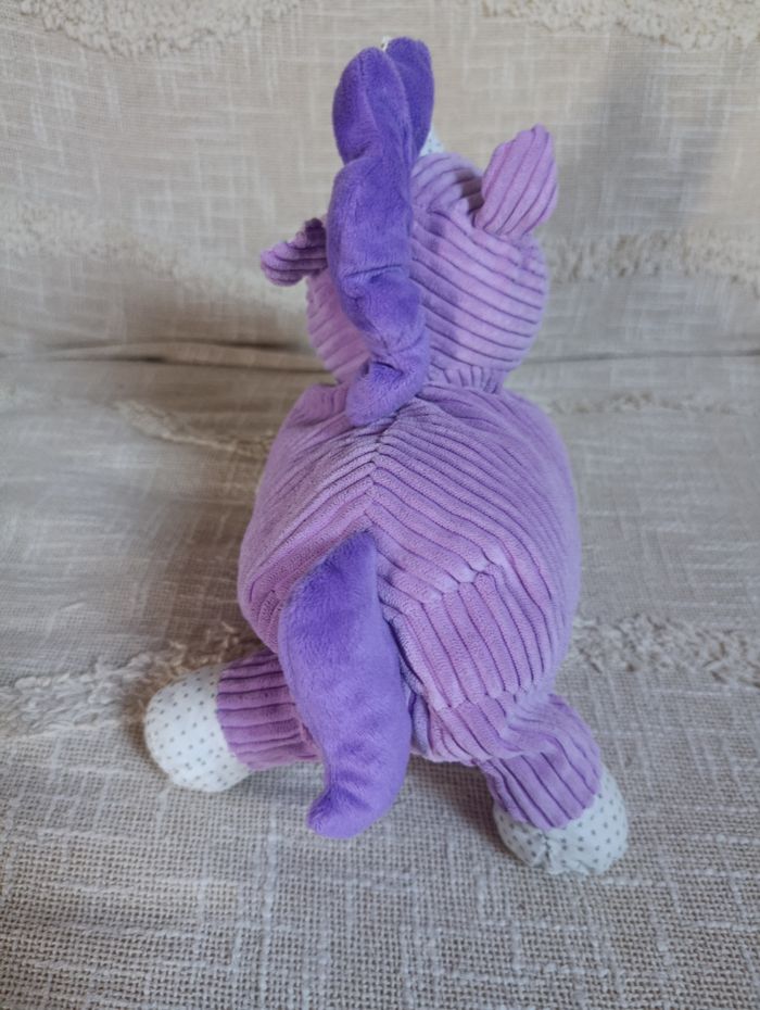 Peluche licorne violette avec poche de rangement - photo numéro 6