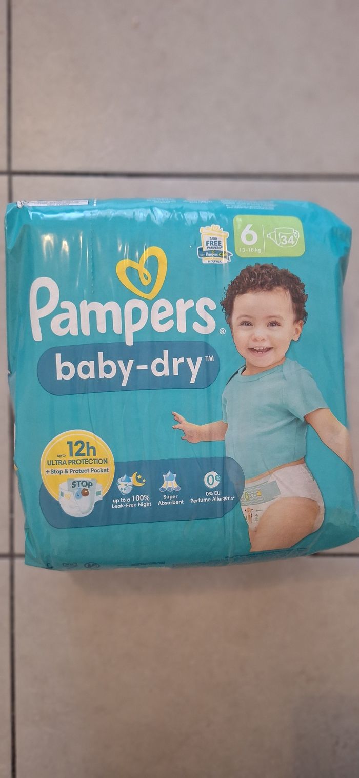 Couche pampers taille 6 neuve de 13 a 18kg 34 couches - photo numéro 2
