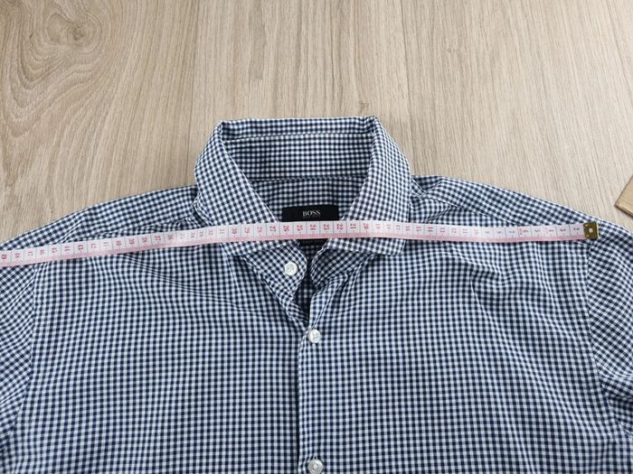 Chemise a carreaux Homme noir & blanc Hugo Boss Taille L - photo numéro 6
