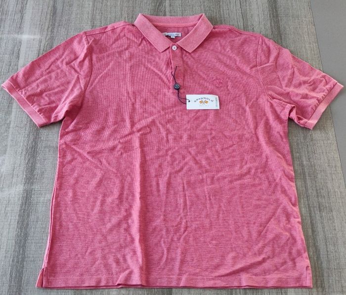 Polo manches courtes pour homme marque Spagnolo taille M couleur rose - photo numéro 5