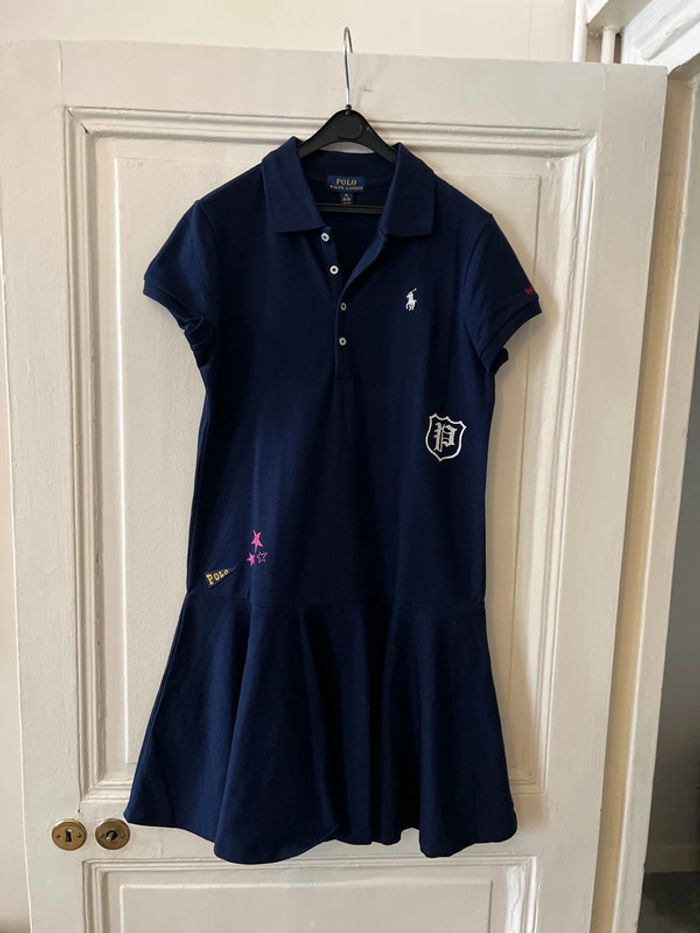 Robe polo neuve piqué de coton marine 12 ans - Ralph Lauren