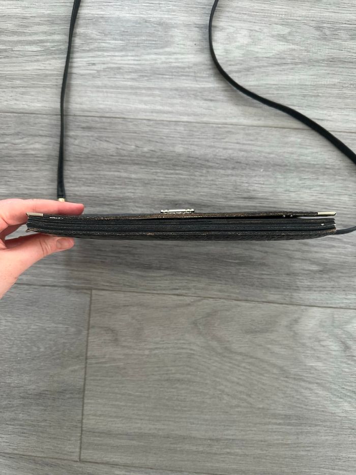 Pochette en cuir de vachette embossée noire Vintage - photo numéro 9