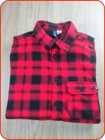 Chemise à carreaux rouge Homme H&M Taille M