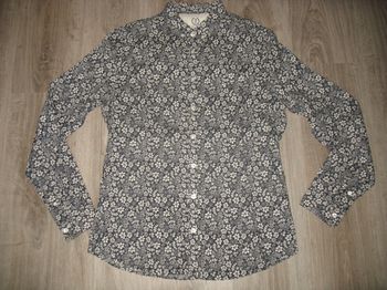 CHEMISE ML MARINE A FLEURS "BIZZBEE" - TAILLE M - n°02