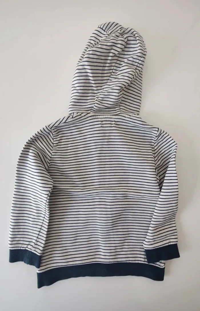 Gilet zippé à capuche manches longues garçon 3 ans - photo numéro 2