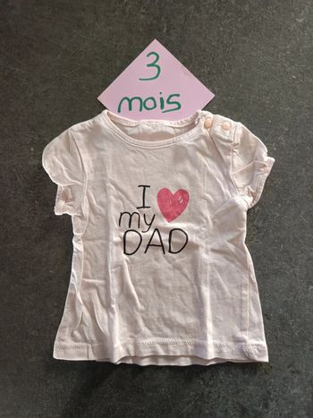 T-shirt "I love my Dad" 3 mois
