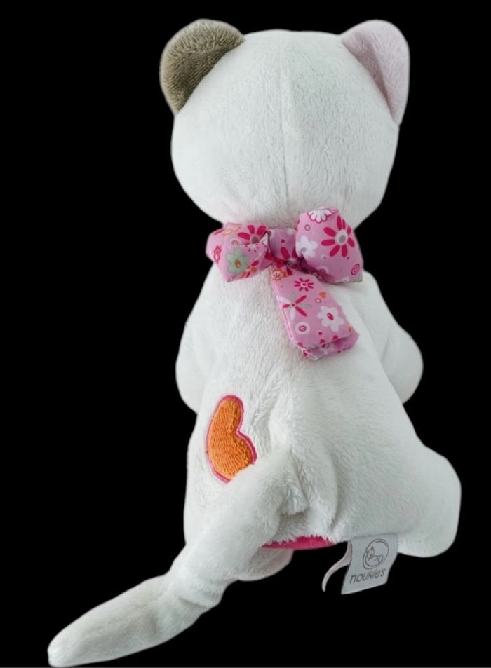 ❤️  Doudou peluche Chat Blanc Rose Iris & Babette NOUKIE’S NOUKIES - photo numéro 3
