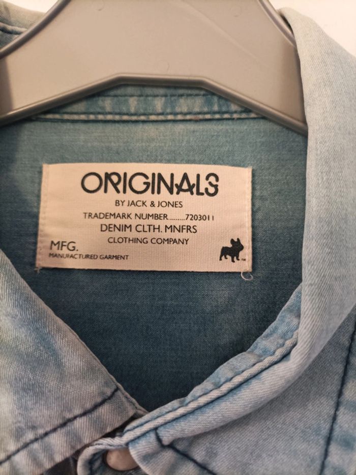 Chemise en Jeans Originals Jack & Jones taille M - photo numéro 3