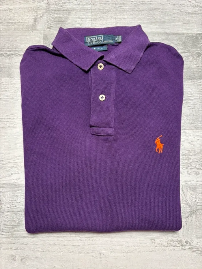 Polo manches longues Ralph Lauren - Violet - Taille S - photo numéro 2
