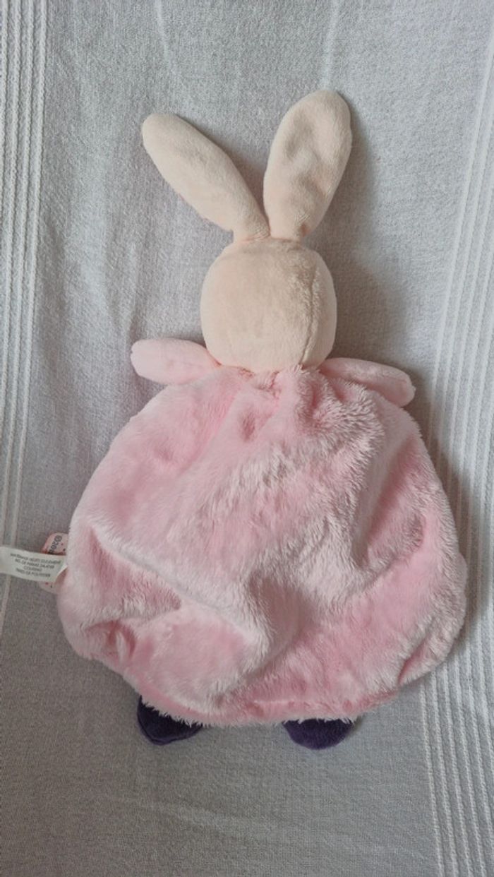 Doudou plat marionnette lapin rose Kaloo - photo numéro 3