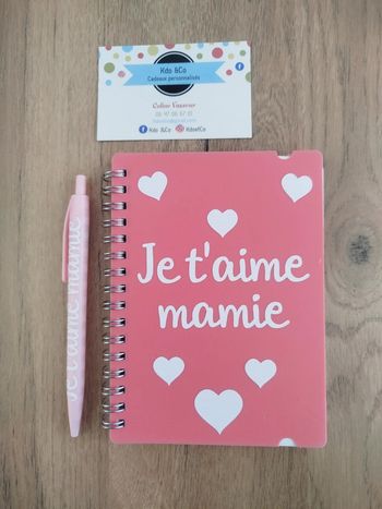 Ensemble carnet et stylo je t'aime mamie