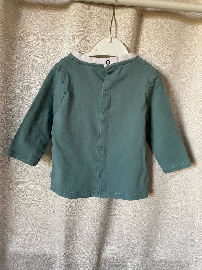 T-shirt vert de gris raton 6 mois Obaibi - photo numéro 4