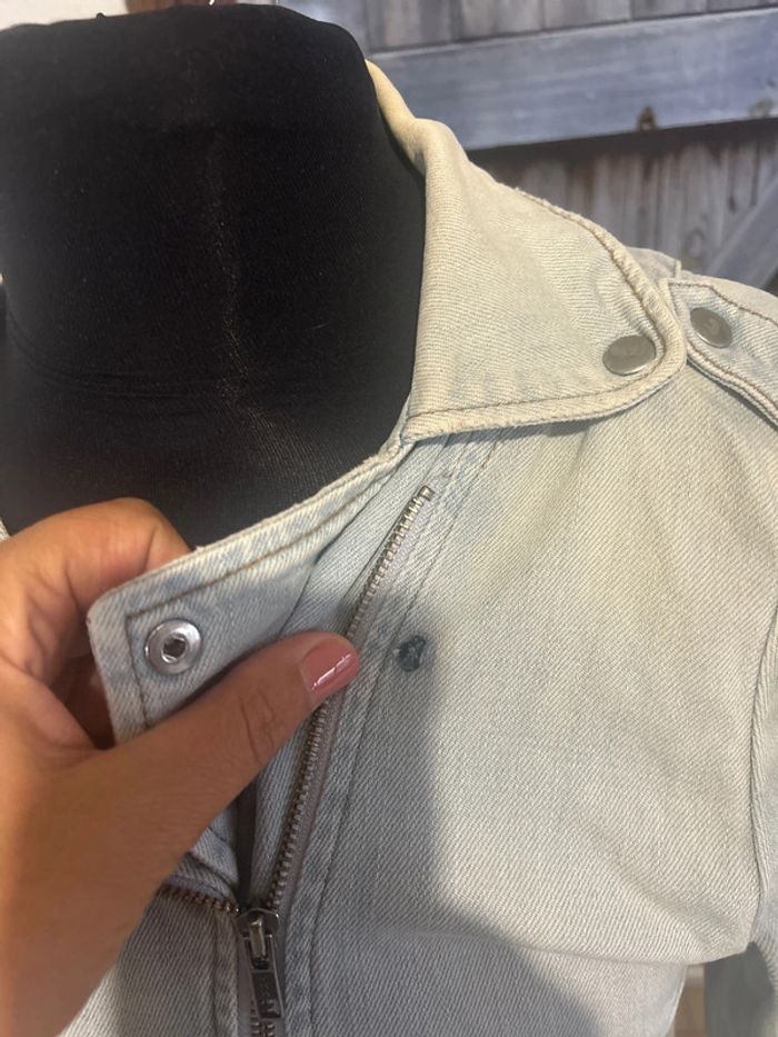 Veste en jeans style perfecto Zara - photo numéro 2
