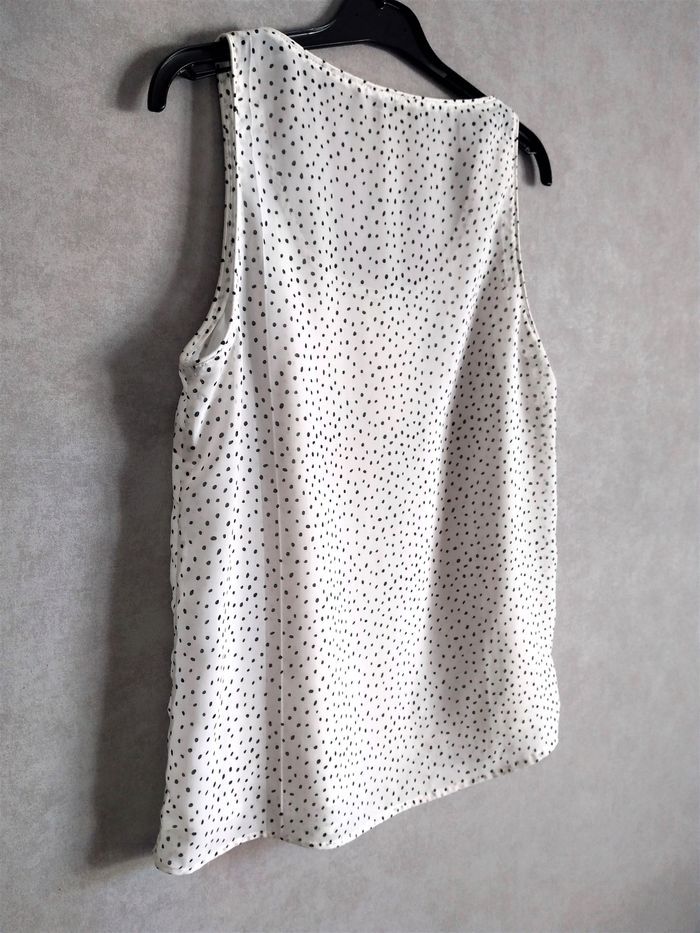 Blouse / Débardeur en voile blanc à pois noir - Pimkie - photo numéro 7