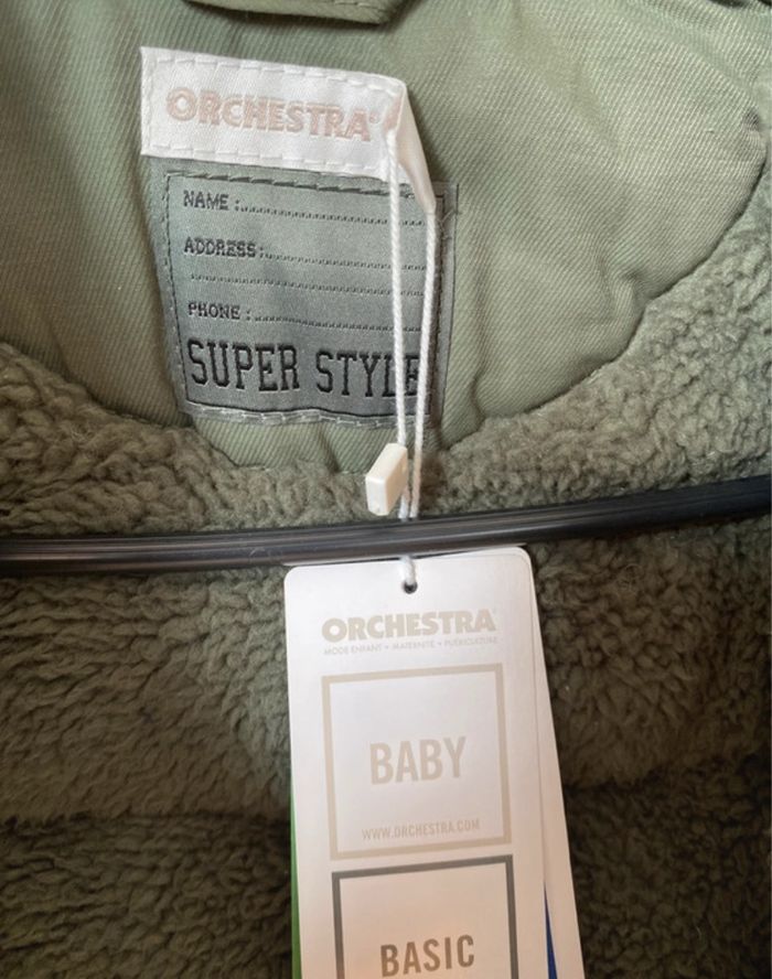 Manteau bébé garçon kaki taille 3 mois Orchestra neuf - photo numéro 6