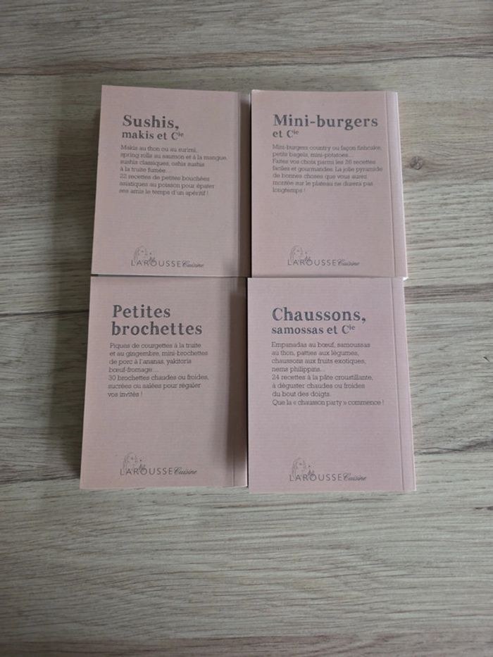 Lot de 4 mini livres de cuisine/burger, sushis,brochettes,samoussas - photo numéro 2