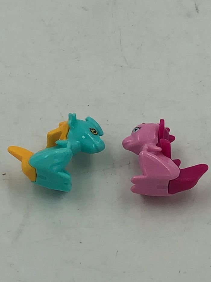 Lot de deux mini figurines Dragon rose et bleu - photo numéro 4