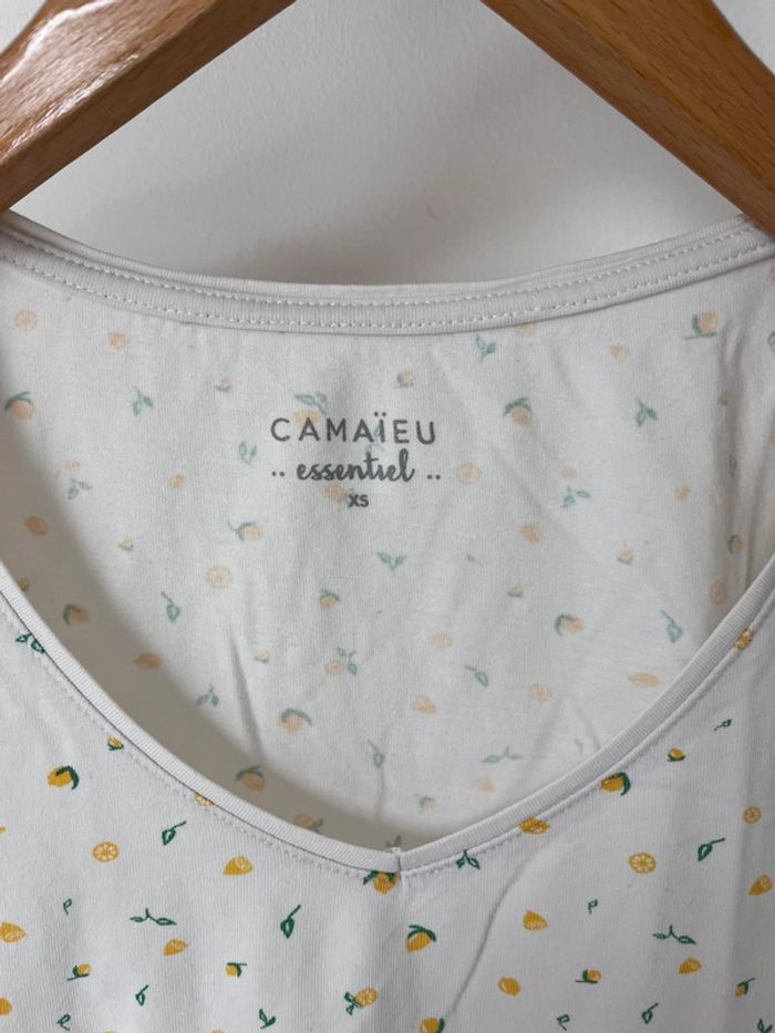 T-shirt XS citron 🍋 camaïeu - photo numéro 4