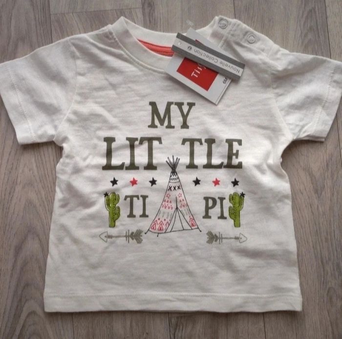 Tee shirt manches courtes tipi 6 mois