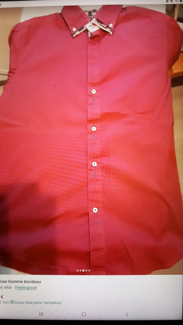 Chemise homme bordeau - photo numéro 2