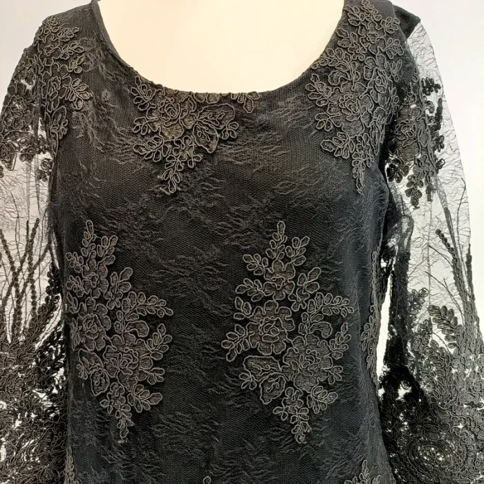 Robe Noir Dentelle Manches longues transparentes - M - Amélie & Amélie - photo numéro 2