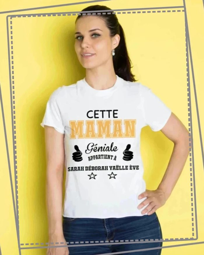 T-shirt "Cette Maman Géniale appartient à" - Cadeau Unique pour la Fête des Mères - photo numéro 5