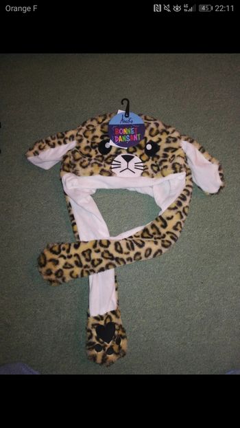 Bonnet dansant léopard, taille unique, neuf avec étiquette 