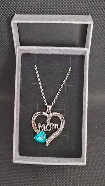 Collier coeur argenté mom avec perle