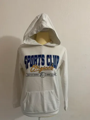 Sweat à capuche blanc Primark 11/12 ans – Style Sports Club