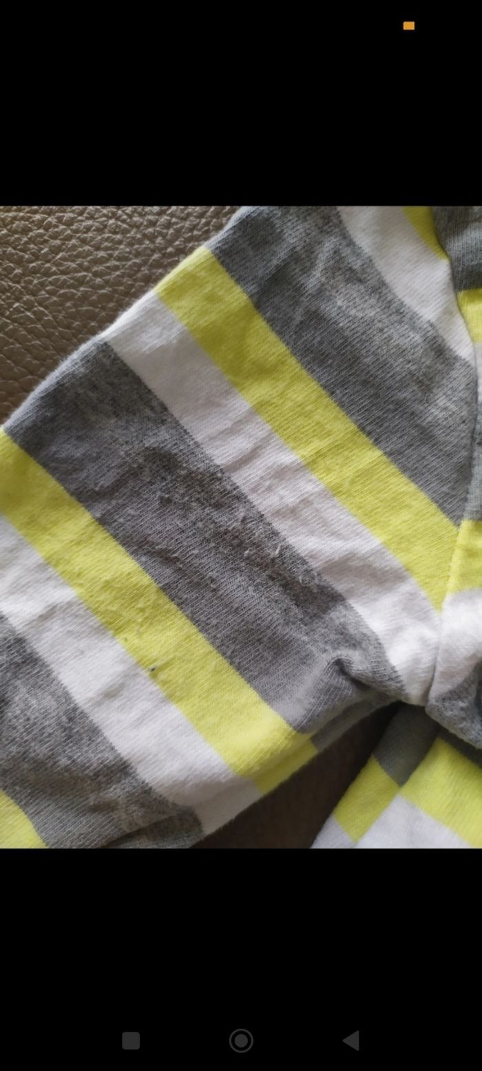 Pyjama jersey à rayures 6 mois - photo numéro 4