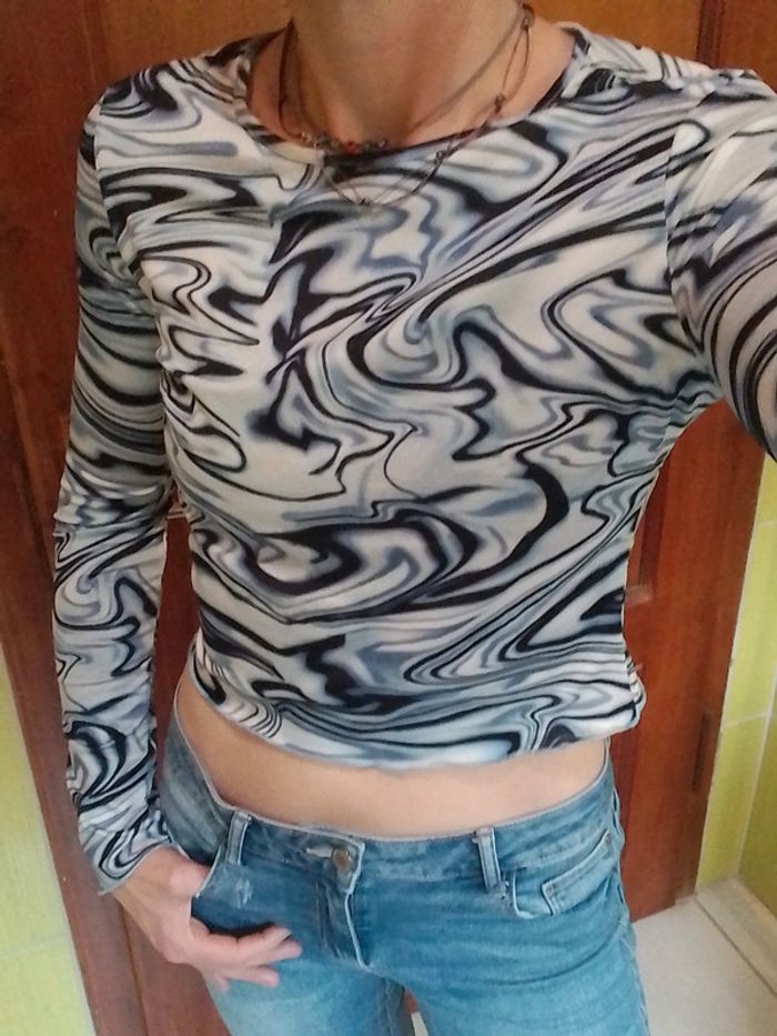 Pull fin femme croq top Bleu