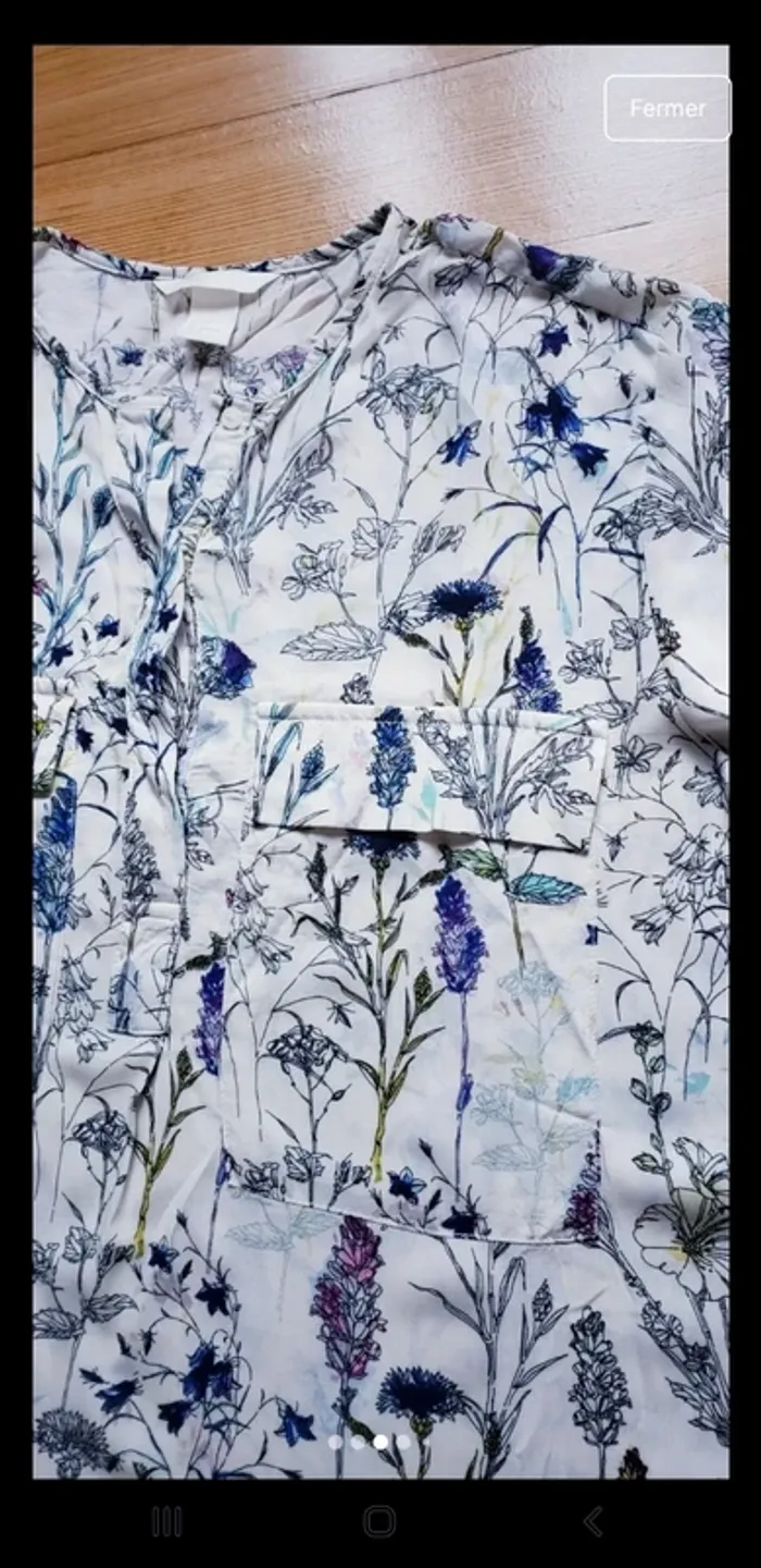 Robe chemise ample H&M fleurie floral femme printemps été - photo numéro 3