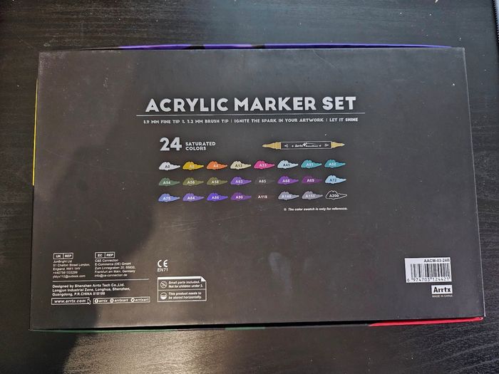 Arrtx marqueurs acryliques double pointe set de 24 - photo numéro 2