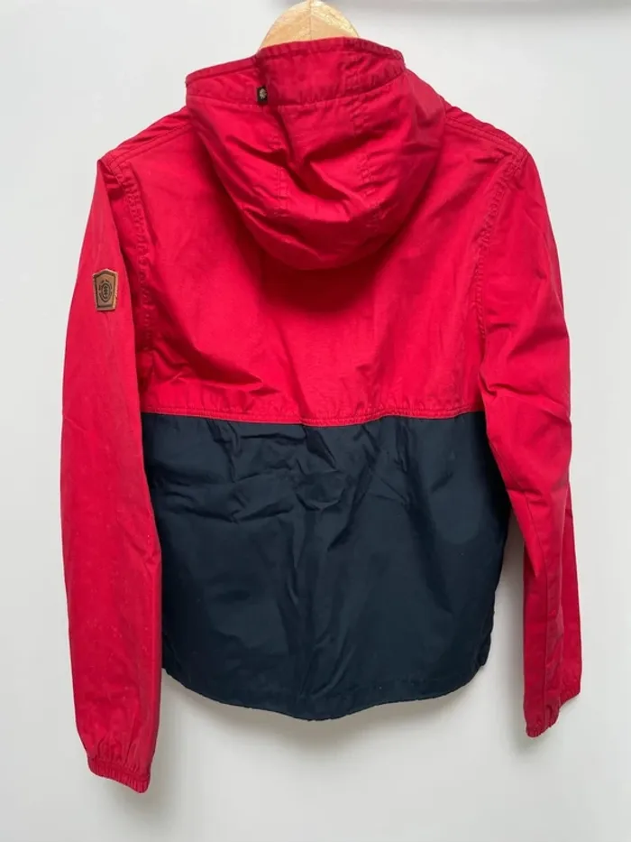 Element windbreaker jacket hoodie red navy blue Mens S - photo numéro 2
