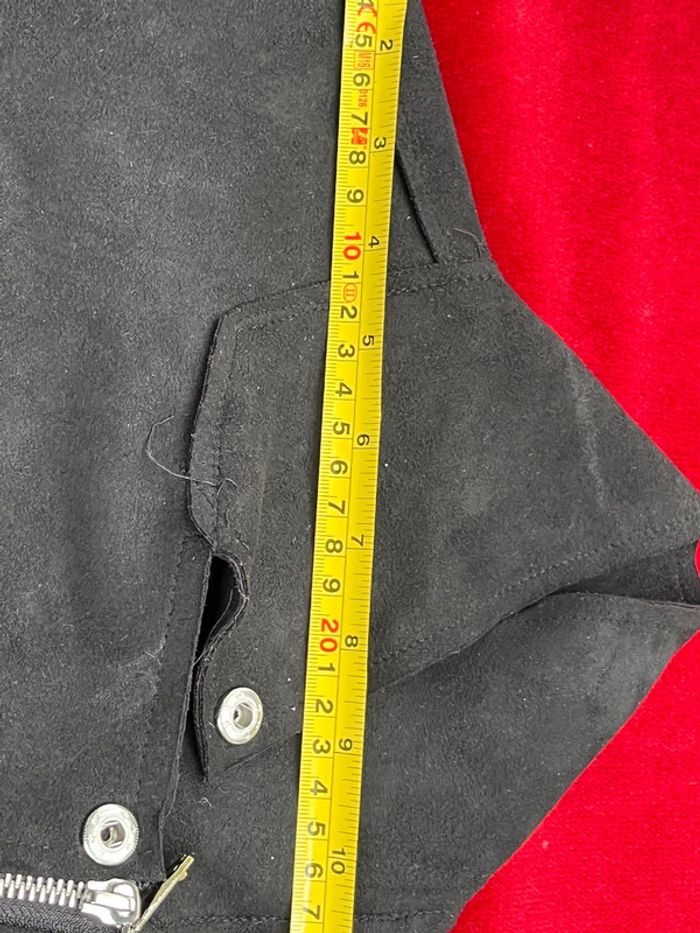 Blouson style perfecto noir T.M – effet daim, velours peau de pêche - photo numéro 8