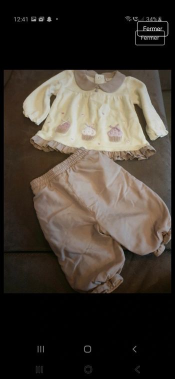 Ensemble chaud fille 3 mois