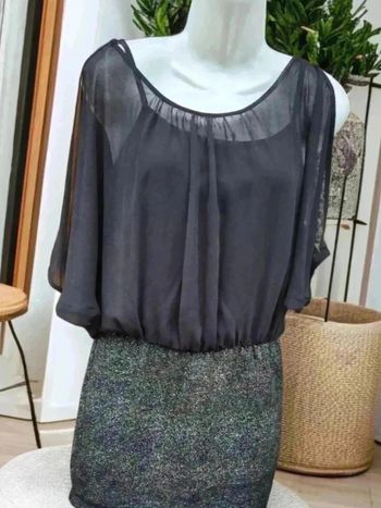 Robe courte 🌹 M 🌹noir et argent