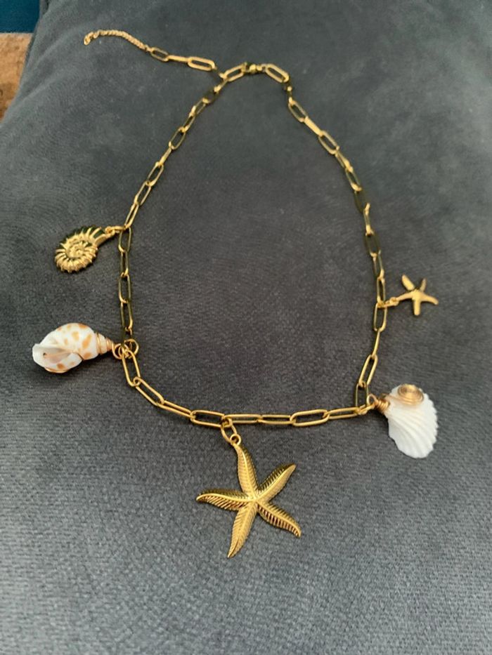 collier acier inoxydable doré - photo numéro 2