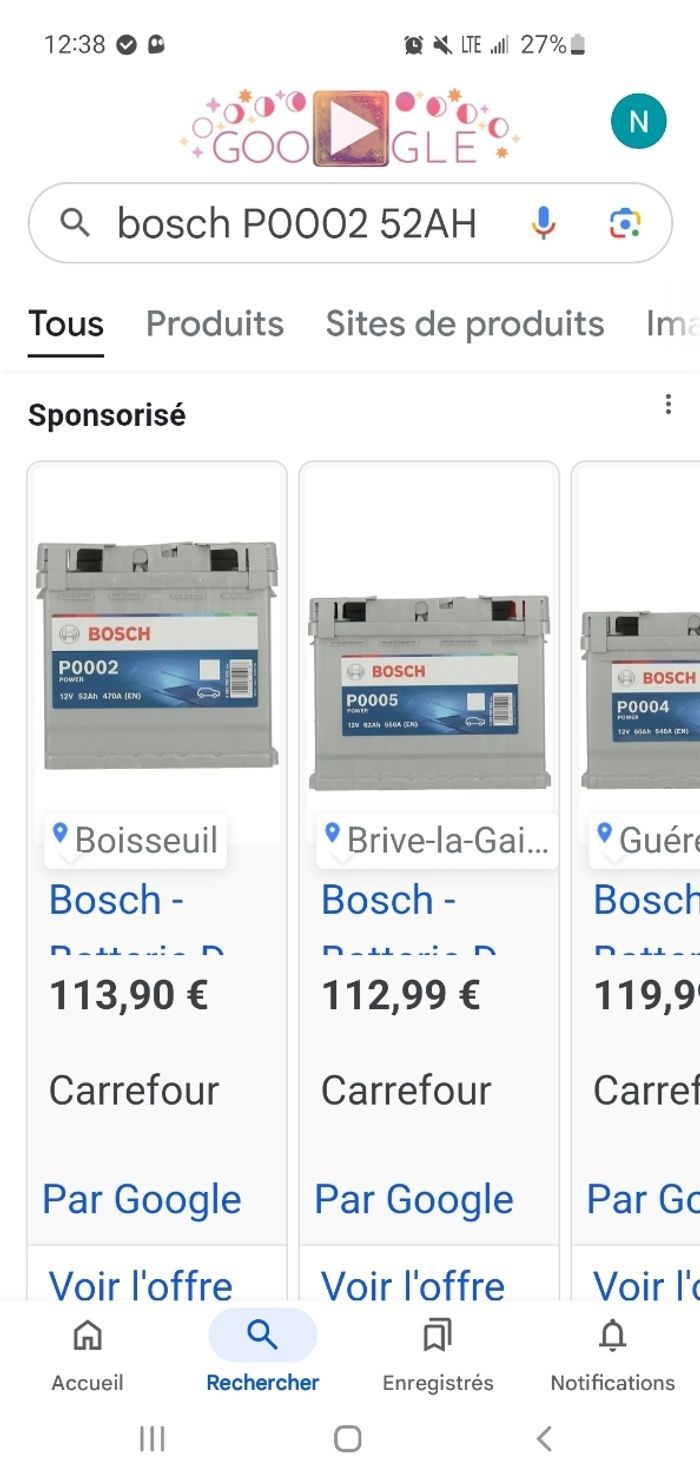 BOSCH POWER P0002 52AH 470A Batterie auto. - photo numéro 2