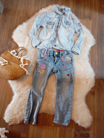 Look fille 3 ans chemise en jean tao + jean h&m