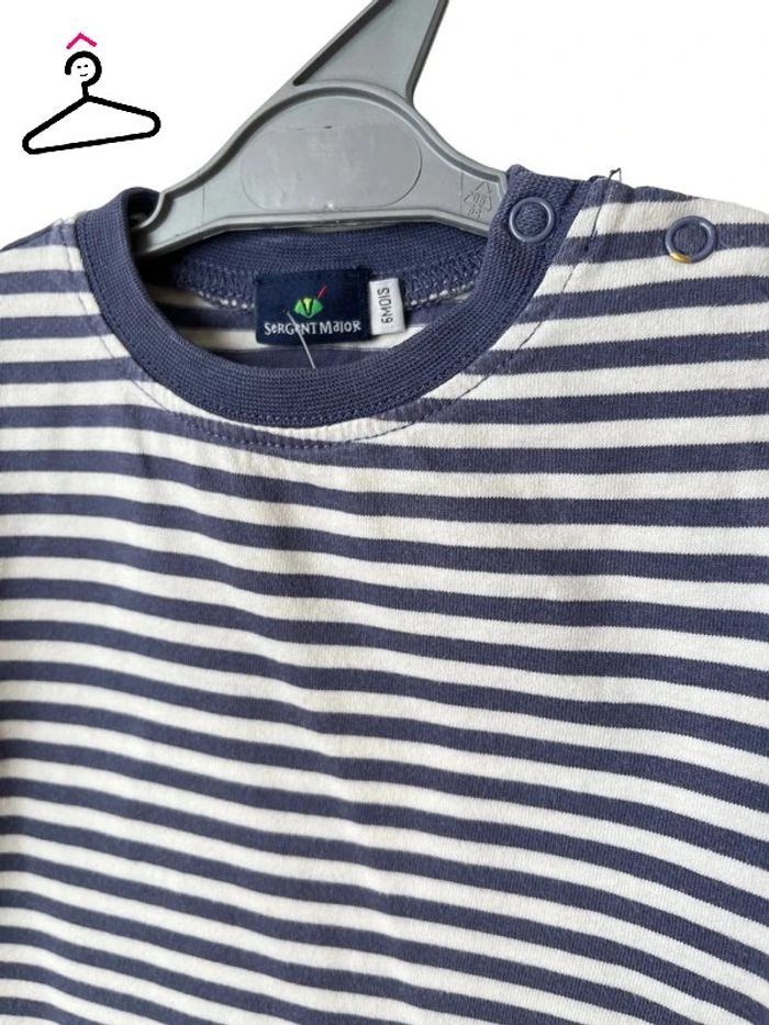 T-shirt à manches longues marinière - Sergent Major 6 mois - photo numéro 2