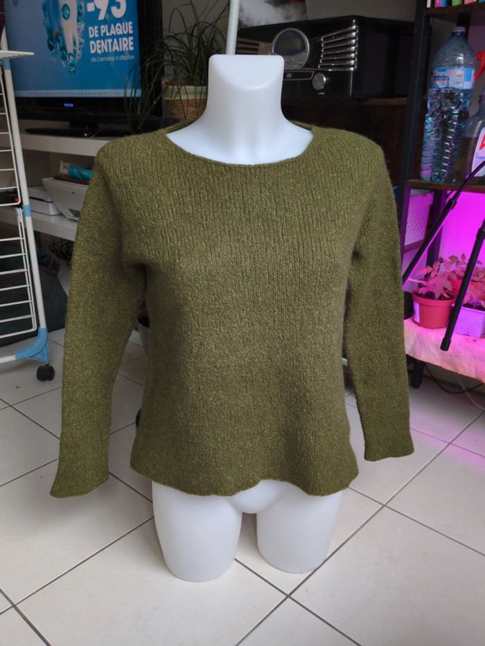 Pull alpaga vert olive American vintage S - photo numéro 8