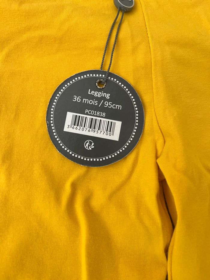 303 - legging fille jaune - photo numéro 3