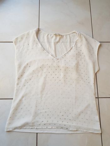 Haut Blanc pois or T.S Grain de Malice