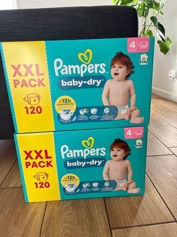 Lot 2 cartons Pampers Baby Dry XXL Pack - 2x 120 couches
