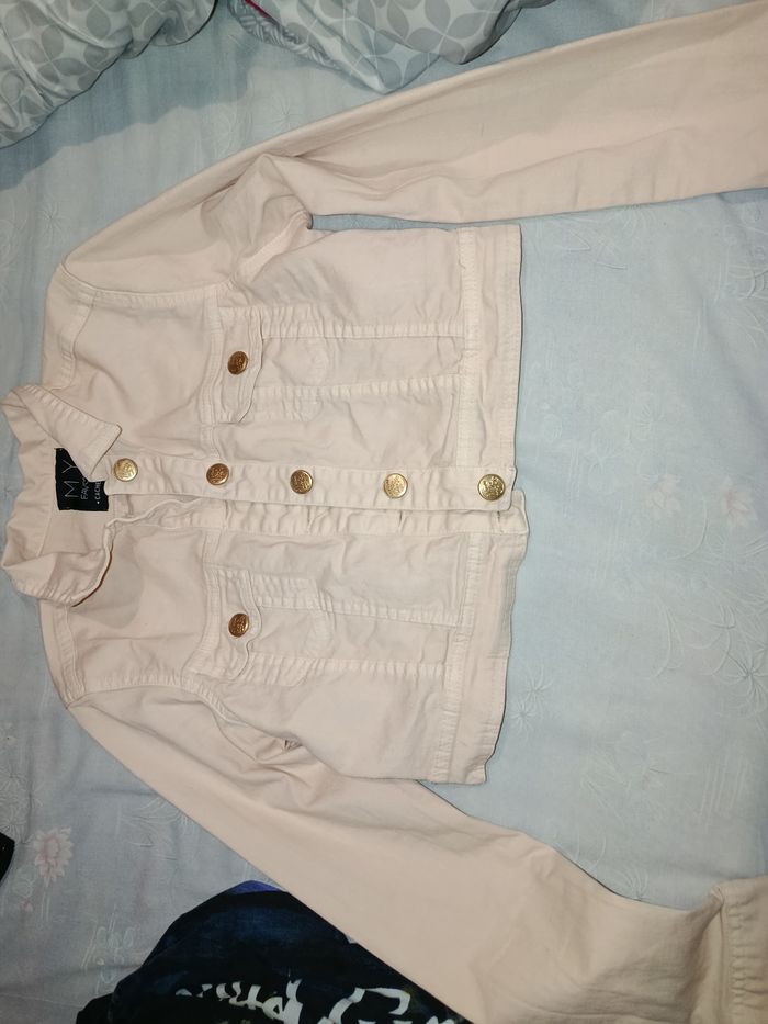 Veste en jean rose pâle taille XS/S - photo numéro 4