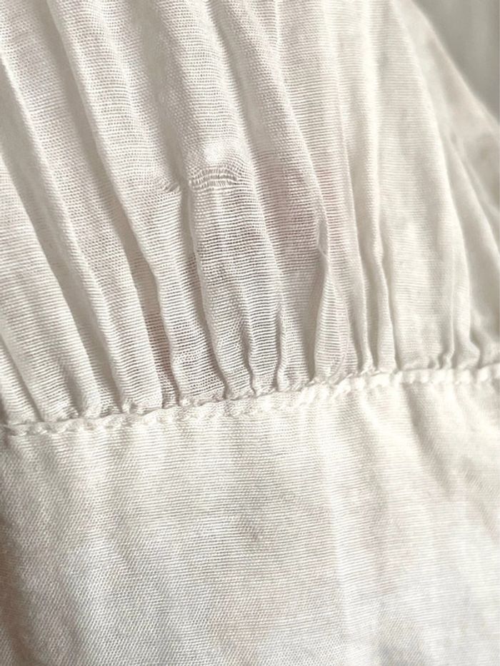 Magnifique chemise/blouse lavallière avec manches froufrous et dentelle en 70% coton 30% soie - photo numéro 8